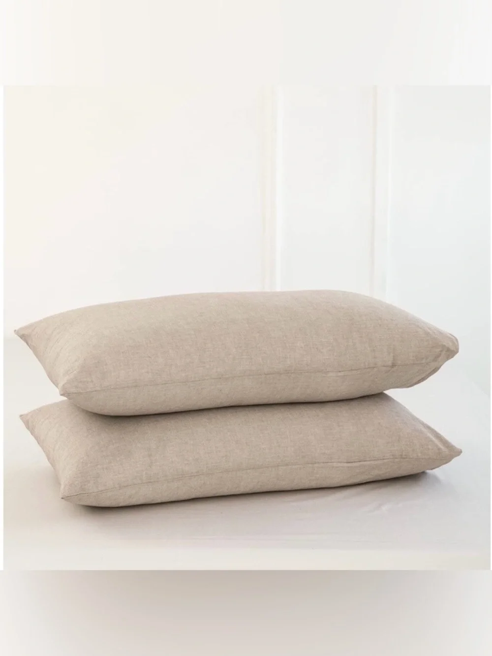 QUEEN SIZE Pillowcases 100% Washed Cotton - HEATHERED TAUPE 20x30” (2-pack)